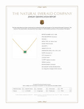 0.26 Ct. Emerald and Natural Diamond Halo Necklace, 14K Yellow Gold Scan Report