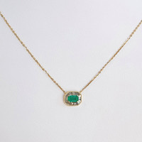 0.26 Ct. Emerald 14K Yellow Gold necklace