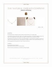 0.21 Ct. Emerald and Natural Diamond Bezel Necklace, 14K Yellow Gold Appraisal