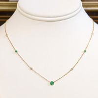 0.21 Ct. Emerald 14K Yellow Gold necklace