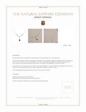 0.60 Ct. Sapphire Natural Diamond Pave Necklace, 14K White Gold Appraisal