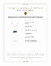 0.52 Ct. Blue Sapphire and Natural Diamond Pave Pendant, 14K White Gold Scan Report