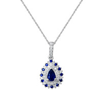 0.52 Ct. Sapphire 14K White Gold pendant