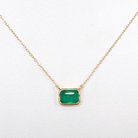 0.95 Ct. Emerald 14K Yellow Gold necklace