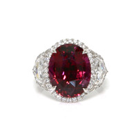 11.16 Ct. Ruby Natural Diamond Pave Ring, Platinum 950 Video