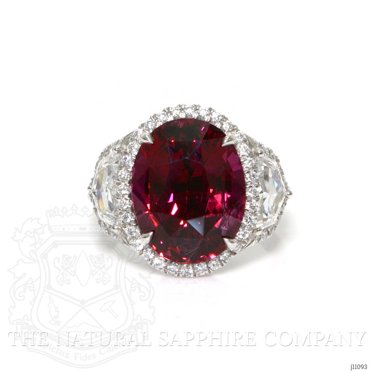 11.16 Ct. Ruby Natural Diamond Pave Ring, Platinum 950