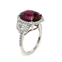 11.16 Ct. Ruby Natural Diamond Pave Ring, Platinum 950 Image
