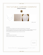 0.24 Ct. Blue Sapphire Multi Stone Necklace, 14K White Gold Appraisal