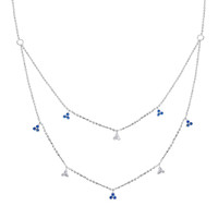 0.24 Ct. Sapphire 14K White Gold necklace