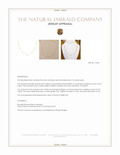 0.23 Ct. Emerald and Natural Diamond Multi Stone Necklace, 14K Yellow Gold Appraisal