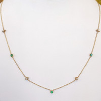 0.23 Ct. Emerald 14K Yellow Gold necklace