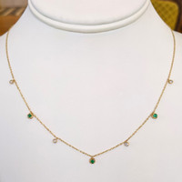 0.17 Ct. Emerald 14K Yellow Gold necklace