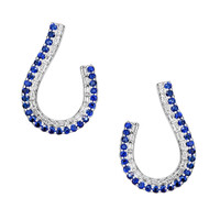 0.89 Ct.Tw. Sapphire 14K White Gold earring