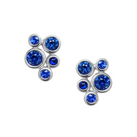 0.70 Ct.Tw. Sapphire 14K White Gold earring