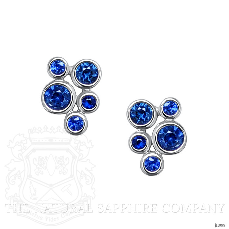 0.70 Ct.Tw. Blue Sapphire Studs Earrings, 14K White Gold