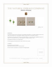 0.34 Ct.Tw.Total Carat Weight Emerald and Natural Diamond Pave Earrings, 14K Yellow Gold Appraisal