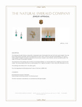 0.43 Ct.Tw.Total Carat Weight Emerald and Natural Diamond Pave Earrings, 14K Yellow Gold Appraisal