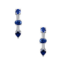 0.91 Ct.Tw. Sapphire 14K White Gold earring