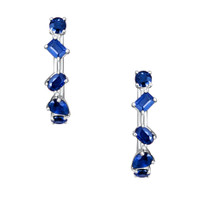 1.48 Ct.Tw. Sapphire 14K White Gold earring