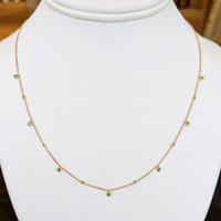 0.10 Ct. Emerald 14K Yellow Gold necklace