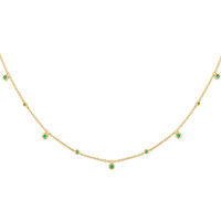0.10 Ct. Emerald Emerald Bezel Necklace, 14K Yellow Gold Image