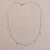 0.10 Ct. Emerald Emerald Bezel Necklace, 14K Yellow Gold Image