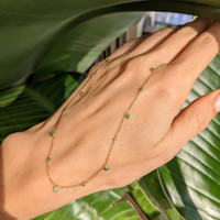 0.10 Ct. Emerald Emerald Bezel Necklace, 14K Yellow Gold Life Style