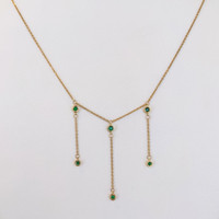 0.16 Ct. Emerald 14K Yellow Gold necklace