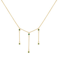 0.16 Ct. Emerald 14K Yellow Gold necklace
