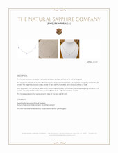 0.20 Ct. Blue Sapphire and Natural Diamond Bezel Necklace, 14K White Gold Appraisal