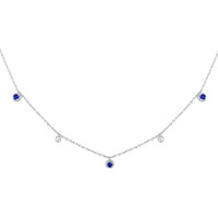 0.20 Ct. Sapphire 14K White Gold necklace