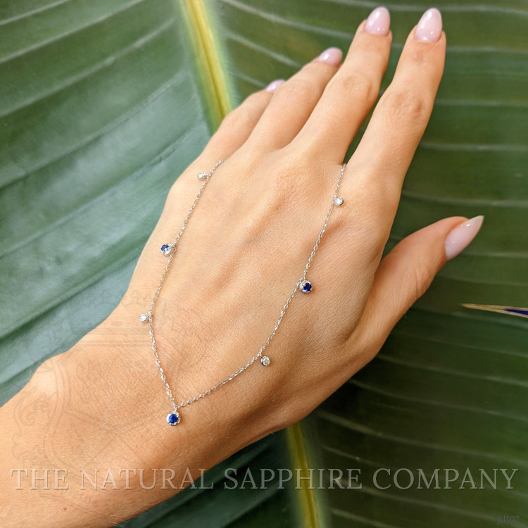 0.20 Ct. Blue Sapphire and Natural Diamond Bezel Necklace, 14K White Gold