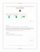 2.31 Ct. Emerald Solitaire Pendant, 18K Yellow Gold Appraisal