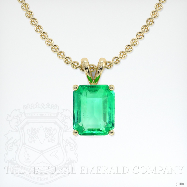 2.31 Ct. Emerald Solitaire Pendant, 18K Yellow Gold
