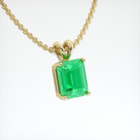 2.31 Ct. Emerald Solitaire Pendant, 18K Yellow Gold Image