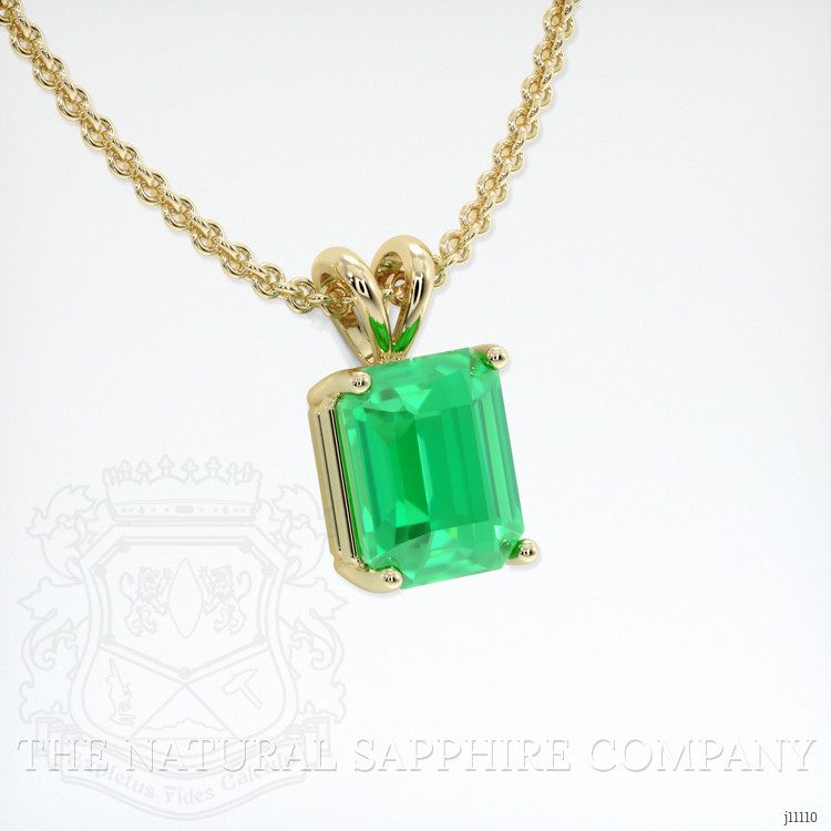 2.31 Ct. Emerald Solitaire Pendant, 18K Yellow Gold