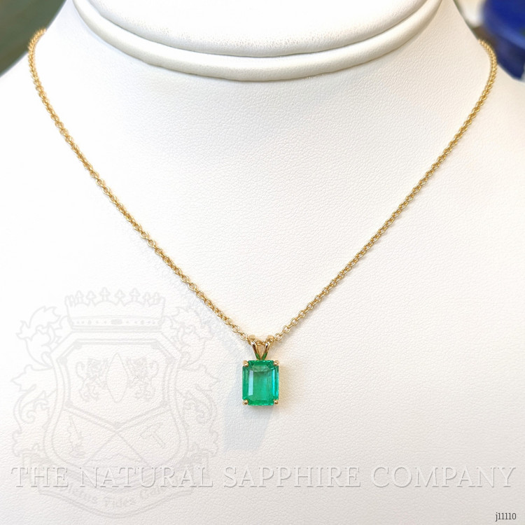 2.31 Ct. Emerald Solitaire Pendant, 18K Yellow Gold