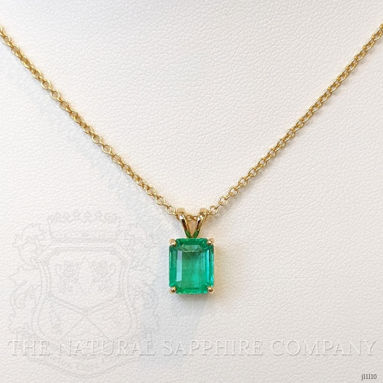 2.31 Ct. Emerald Solitaire Pendant, 18K Yellow Gold