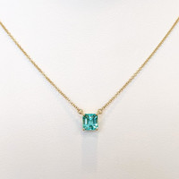 1.27 Ct. Emerald 18K Yellow Gold necklace