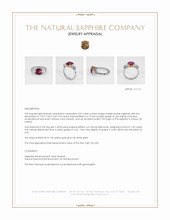 3.07 Ct. Reddish Purple Sapphire and Natural Diamond Three Stone Ring, 14K Yellow & White Appraisal