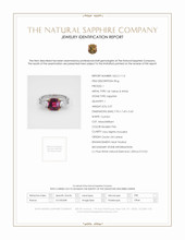 3.07 Ct. Reddish Pink Sapphire and Natural Diamond Three Stone Ring, 14K Yellow & White Scan Report