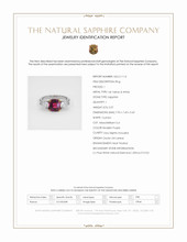 3.07 Ct. Reddish Purple Sapphire and Natural Diamond Three Stone Ring, 14K Yellow & White Scan Report