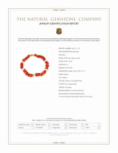 33.05 Ct.Tw.Total Carat Weight Salmon (Orangish Red) Coral and White Freshwater Pearl Tennis/Line Bracelet, 18K Yellow Gold Scan Report