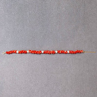 33.05 Ct.Tw. Coral Pearl Tennis/Riviere Bracelet, 18K Yellow Gold Life Style