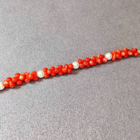 33.25 Ct.Tw. Coral Pearl Tennis/Riviere Bracelet, 18K White Gold Life Style