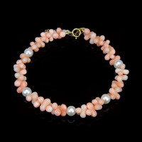 60.20 Ct.Tw. Pearl Tennis/Riviere Bracelet, 18K Yellow Gold Video