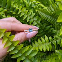 0.83 Ct. Sapphire Natural Diamond Pave Ring, 18K Yellow Gold Life Style