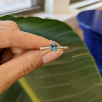 0.83 Ct. Sapphire Natural Diamond Pave Ring, 18K Yellow Gold Life Style