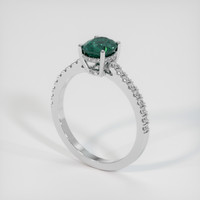 1.32 Ct. Sapphire Natural Diamond Pave Ring, 14K White Gold Image