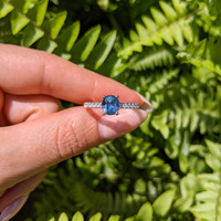 1.32 Ct. Sapphire Natural Diamond Pave Ring, 14K White Gold Life Style
